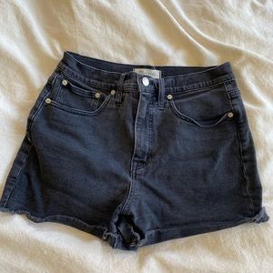 Madewell Black High-Rise Denim Shorts Size 27